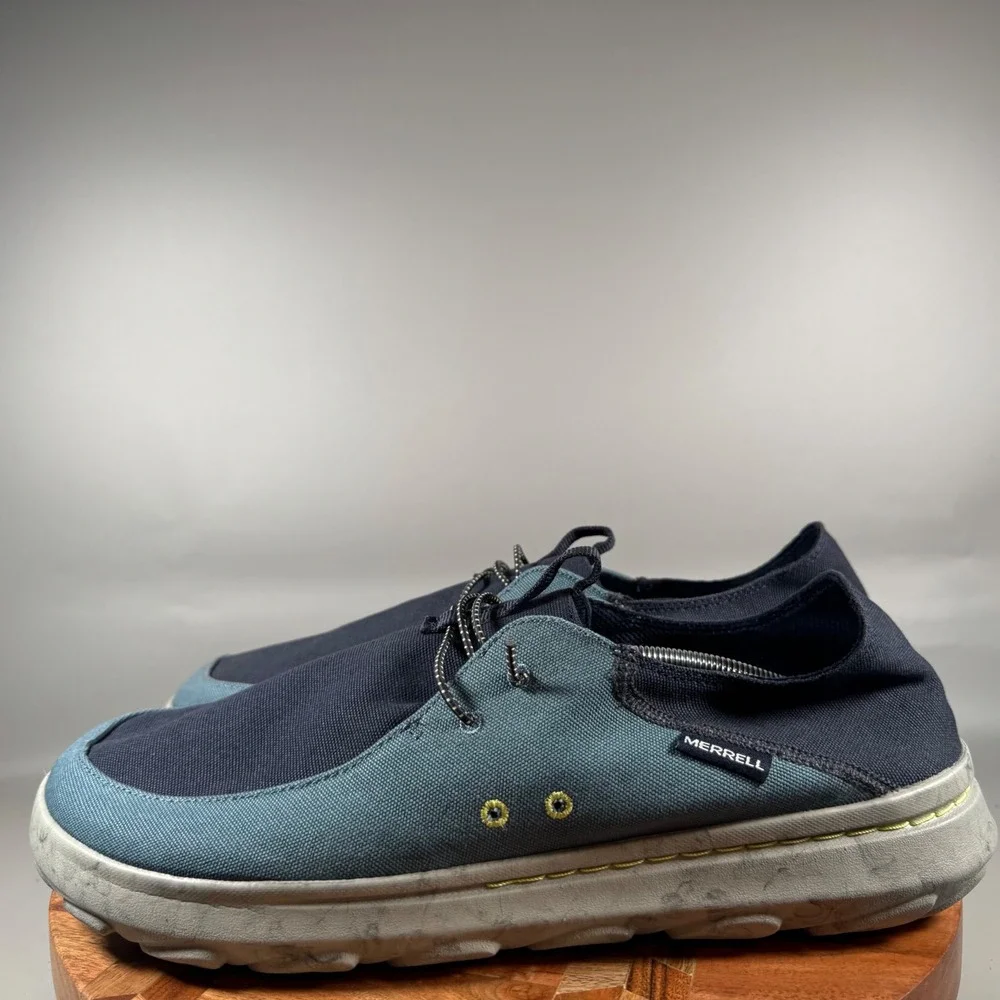 Merrell Mens J004897 Canvas‎ Slip On Loafers Navy Blue Slate Blue Size 15